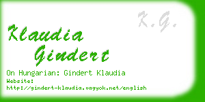 klaudia gindert business card